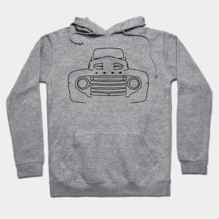 1948 Ford F-1 classic pickup truck black outline graphic Hoodie